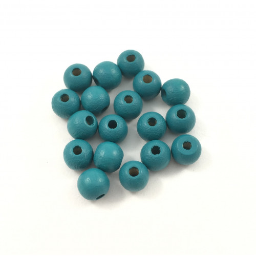 Round turquoise 6mm wood beads (pack of 10)